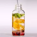 BLUE OCEAN heat resistant glass drinking bottle 500 ml, with black cap