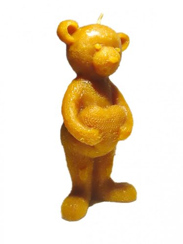 Handmade beeswax candle - Bear (14cm x 4,5cm)