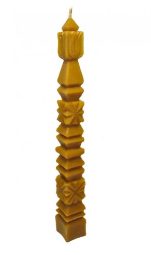 Handmade beeswax candle - Carved_1 (21cm x2,3cm)