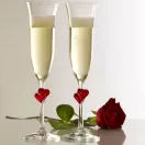 L'AMOUR Pezsgős pohár - vörös szívvel 175 ml (2db/díszdoboz)